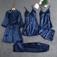 Home Daily Women's Luxurious Solid Color Imitated Silk Polyester Shorts Sets Pajama Sets main image 3