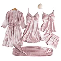 Home Daily Women's Luxurious Solid Color Imitated Silk Polyester Shorts Sets Pajama Sets main image 2