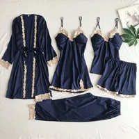 Home Daily Women's French Style Solid Color Imitated Silk Polyester Pajama Sets main image 1