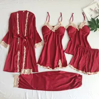 Home Daily Women's French Style Solid Color Imitated Silk Polyester Pajama Sets main image 2