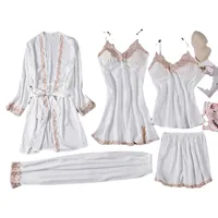 Home Daily Women's French Style Solid Color Imitated Silk Polyester Pajama Sets main image 3