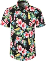 Men's Flower Watermelon Banana British Style Turndown Short Sleeve Slim Men's Tops main image 2