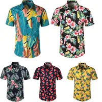 Men's Flower Watermelon Banana British Style Turndown Short Sleeve Slim Men's Tops main image 1