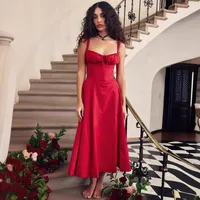 Women's Strap Dress Sexy Strap Printing Sleeveless Ditsy Floral Solid Color Midi Dress Holiday Beach Date main image 3
