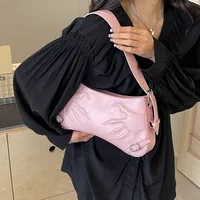 Women's Medium Pu Leather Solid Color Streetwear Zipper Underarm Bag main image 4