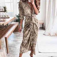 Women's Sheath Dress Bodycon Dress Elegant V Neck Straps Ruched Long Sleeve Stripe Midi Dress Business Date main image 2