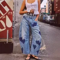 Women's Holiday Daily Streetwear Heart Shape Ankle-Length Pocket Jeans main image 3