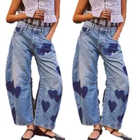 Women's Holiday Daily Streetwear Heart Shape Ankle-Length Pocket Jeans main image 5