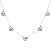 925 Sterling Silver Zircon Diamond Heart Shape Necklace main image 2