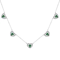 925 Sterling Silver Zircon Diamond Heart Shape Necklace sku image 3