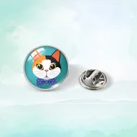 Cute Simple Style Cat 304 Stainless Steel Glass Plating Unisex Collar Pin sku image 3