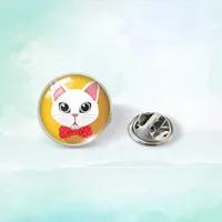 Cute Simple Style Cat 304 Stainless Steel Glass Plating Unisex Collar Pin sku image 2
