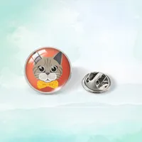 Cute Simple Style Cat 304 Stainless Steel Glass Plating Unisex Collar Pin sku image 6