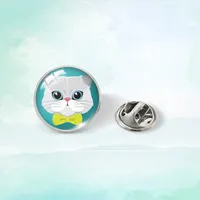 Cute Simple Style Cat 304 Stainless Steel Glass Plating Unisex Collar Pin sku image 5
