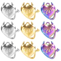 304 Stainless Steel 18K Gold Plated Basic Modern Style Classic Style Plating Geometric Demon Heart Shape Pendant Necklace main image 7