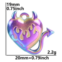 304 Stainless Steel 18K Gold Plated Basic Modern Style Classic Style Plating Geometric Demon Heart Shape Pendant Necklace main image 9