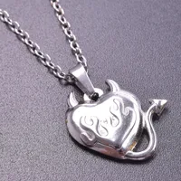 304 Stainless Steel 18K Gold Plated Basic Modern Style Classic Style Plating Geometric Demon Heart Shape Pendant Necklace sku image 4