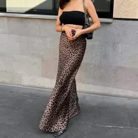 Summer Streetwear Leopard Polyester Maxi Long Dress Skirts main image 1