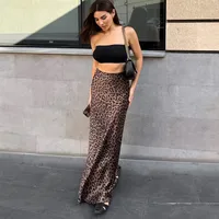 Summer Streetwear Leopard Polyester Maxi Long Dress Skirts main image 4