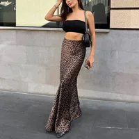 Summer Streetwear Leopard Polyester Maxi Long Dress Skirts main image 2