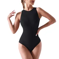 Women's Bodysuits Sleeveless Bodysuits Simple Style Solid Color main image 1