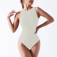 Women's Bodysuits Sleeveless Bodysuits Simple Style Solid Color main image 4