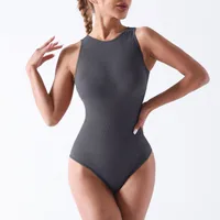 Women's Bodysuits Sleeveless Bodysuits Simple Style Solid Color main image 3