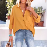 Women's Blouse Long Sleeve Blouses Simple Style Solid Color main image 4