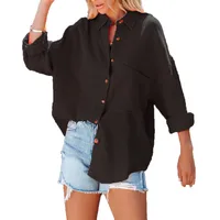 Women's Blouse Long Sleeve Blouses Simple Style Solid Color main image 3