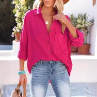 Women's Blouse Long Sleeve Blouses Simple Style Solid Color main image 2