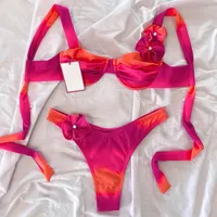 Women's Gradient Color Flower 2 Pieces Set Bikinis Swimwear main image 1