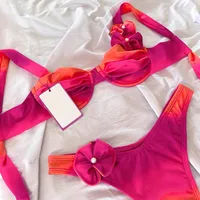 Women's Gradient Color Flower 2 Pieces Set Bikinis Swimwear main image 3