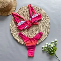 Women's Gradient Color Flower 2 Pieces Set Bikinis Swimwear main image 5