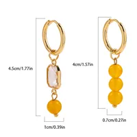 1 Pair Elegant Retro Flower Plating 304 Stainless Steel Natural Stone Drop Earrings main image 8