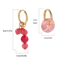 1 Pair Elegant Retro Flower Plating 304 Stainless Steel Natural Stone Drop Earrings main image 9