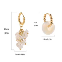 1 Pair Elegant Retro Flower Plating 304 Stainless Steel Natural Stone Drop Earrings main image 10