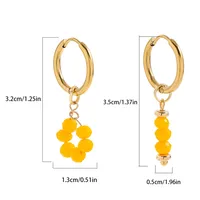 1 Pair Elegant Retro Flower Plating 304 Stainless Steel Natural Stone Drop Earrings main image 5