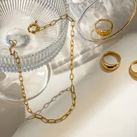 304 Stainless Steel 18K Gold Plated IG Style Solid Color Necklace main image 5