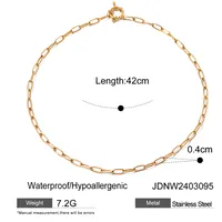 304 Stainless Steel 18K Gold Plated IG Style Solid Color Necklace main image 7