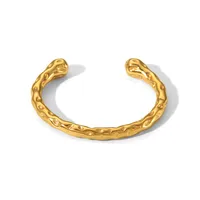 Vintage Style Romantic Simple Style C Shape 304 Stainless Steel 18K Gold Plated Bangle In Bulk main image 3