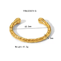 Vintage Style Romantic Simple Style C Shape 304 Stainless Steel 18K Gold Plated Bangle In Bulk main image 7