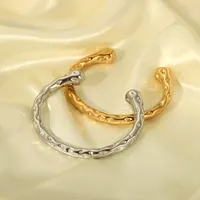 Vintage Style Romantic Simple Style C Shape 304 Stainless Steel 18K Gold Plated Bangle In Bulk main image 1
