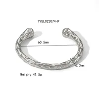 Vintage Style Romantic Simple Style C Shape 304 Stainless Steel 18K Gold Plated Bangle In Bulk sku image 2