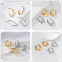1 Pair Elegant Exaggerated Oversized C Shape Solid Color Twist Hollow Out 304 Stainless Steel 18K Gold Plated Earrings Ear Studs main image 1