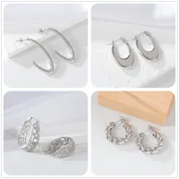 1 Pair Elegant Exaggerated Oversized C Shape Solid Color Twist Hollow Out 304 Stainless Steel 18K Gold Plated Earrings Ear Studs main image 6