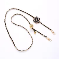 Sweet Simple Style Flower Pu Leather Enamel Inlay Pearl Bag Pendant Mobile Phone Chain main image 2