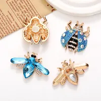 1 Piece 31*37mm 48*31mm Zinc Alloy Crystal Rhinestones Beetles Bee DIY Accessories main image 3