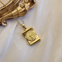 304 Stainless Steel 18K Gold Plated Simple Style Plating Inlay Sun Water Droplets Eye Natural Stone Pendant Necklace main image 4