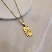 304 Stainless Steel 18K Gold Plated Simple Style Plating Inlay Sun Water Droplets Eye Natural Stone Pendant Necklace main image 2