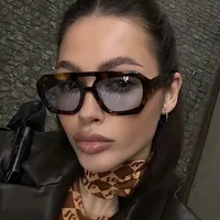 Casual Simple Style Solid Color Leopard Ac Polygon Full Frame Women's Sunglasses main image 1